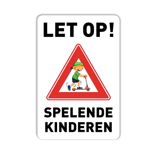 Bord Let Op Spelende Kinderen 45x30cm Of 60x40cm Vanaf € 49 